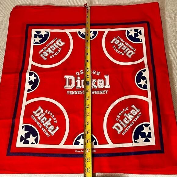 Vtg NOS Red/White/Blue George Dickel Tennessee Whiskey Promo Bandana 22”Made USA - Picture 2 of 4
